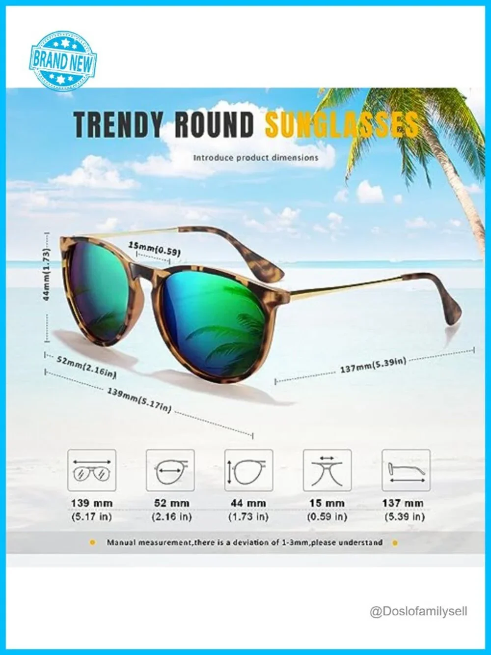 Polarized UV Protection Round Sunglasses Unisex Retro TR90 Frame